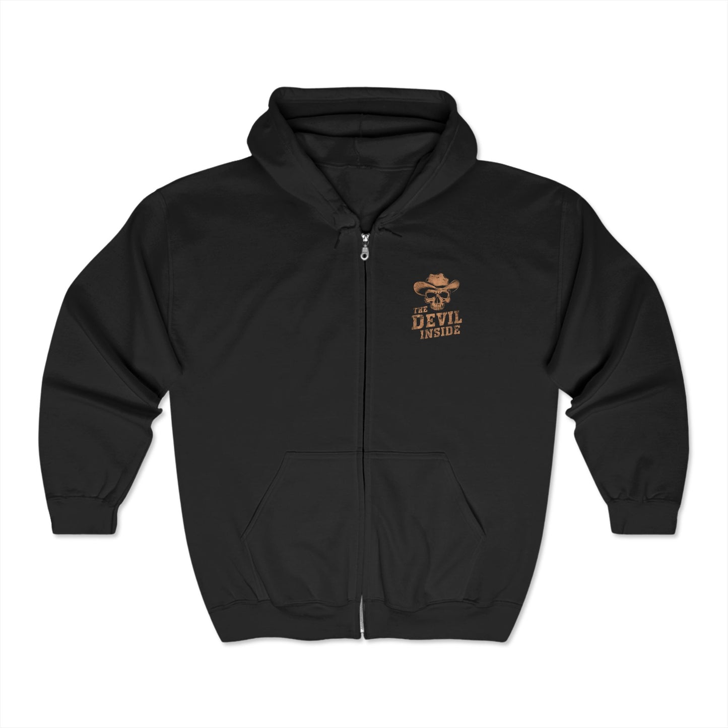 The Devil Inside - Whiskey And Wraiths - Unisex Heavy Blend™ Full Zip Hooded Sweatshirt