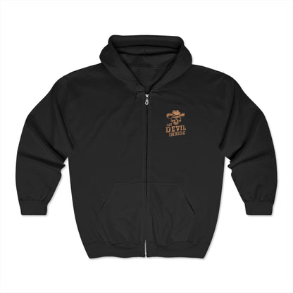 The Devil Inside - Whiskey And Wraiths - Unisex Heavy Blend™ Full Zip Hooded Sweatshirt